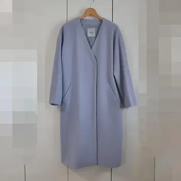 새상품급 레리안 빅 사이즈 13+ 노카라 롱 코트 색스 블루