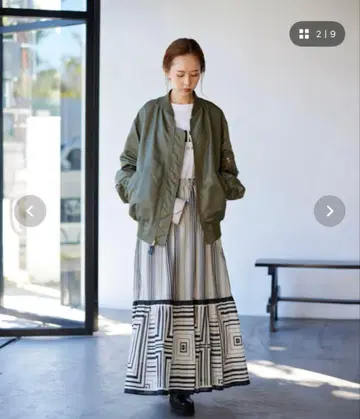 저널 스탠다드 스트라이프 프린트 캉캉 스커트