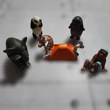 애니멀 동물 미니 미니어처 피규어 오브제 5개 세트