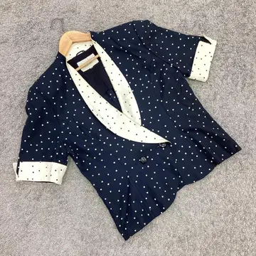 인기 준아시다 [ M ] 자켓/블라우스 코튼 100% 도트 무늬