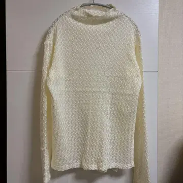 택 포함 새상품 카프리슈레마쥬 시어 레이스 하이넥 아이보리 긴팔 F