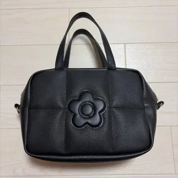 플라워 모티브 블랙 숄더백