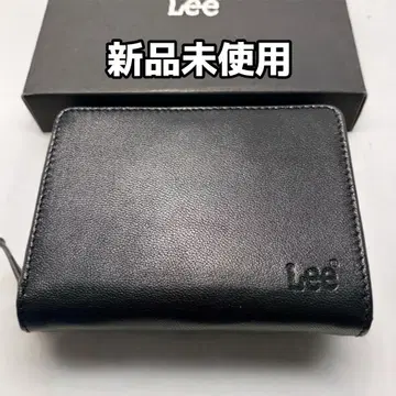 [ 미사용 새상품 ] Lee LES-4 블랙 블랙 천연 가죽 접이식 지갑