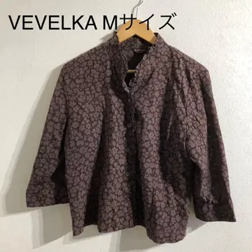 VEVELKA 오부소매 셔츠 M 사이즈 꽃무늬 브라운