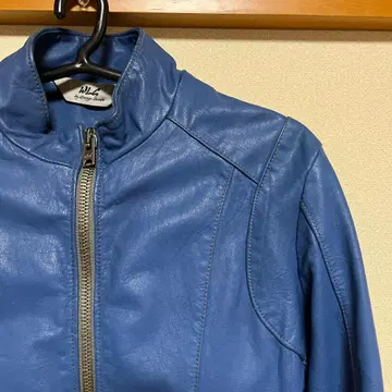 WLG by giorgio brato 블루 가죽 자켓