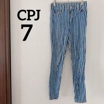 새상품급 CPJ [7] 스트라이프 스키니 팬츠 스키니 데님풍