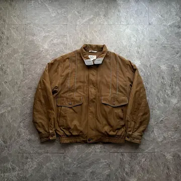 troy bros 짧은 기장 스웨이드 가죽 스윙탑 해링턴 충전솜