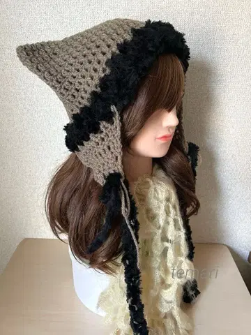 고양이 귀 니트 모자 고양이 귀 귀마개 손뜨개질 핸드메이드 y2k