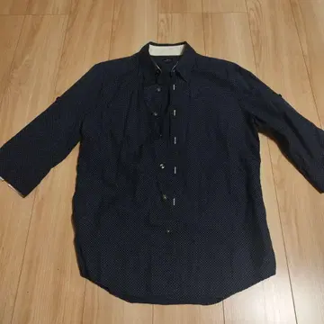 폴 스미스 네이비 도트 무늬 칠부 소매 셔츠