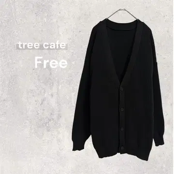 안티카 트리 카페 스펀지 니트 가디건 긴팔 두꺼운 원단 롱 겉옷