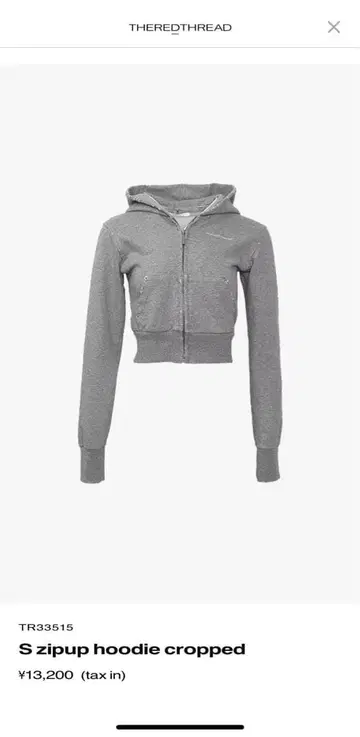 the red thread S zipup hoodie cropped