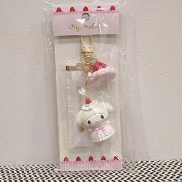 [미사용 새상품] 마이멜로디 키링 (딸기 휘핑 케이크)