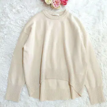 맥피 니트 라무 캐시미어 크루넥 풀오버 아이보리