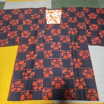 기모노 도행 코트 꽃무늬 블랙 컬러 새상품급