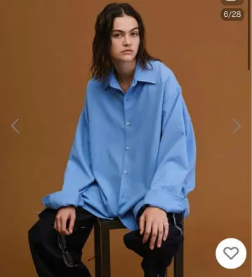 Soerte 오버 사이즈 셔츠 라이트 블루