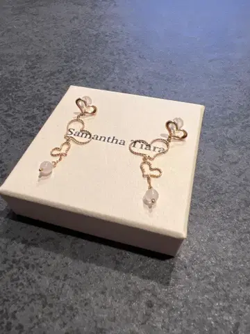 사만다 티아라 하트형 롱 귀걸이 골드