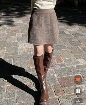 nugu 헤링본 숏 스커트