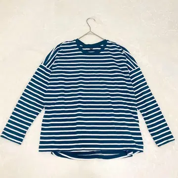 새상품급 유니클로 스무스 코튼 릴랙스 보더 T / 오버 사이즈 넉넉한 핏