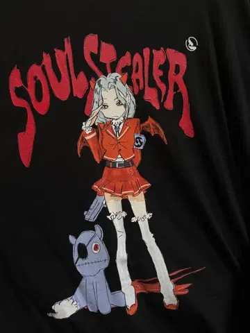 캐릭터 T셔츠 블랙