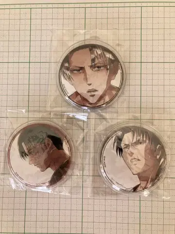 리바이 캔뱃지 3개 세트 캐릭터 배지 컬렉션 1