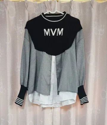 니트 도킹 티셔츠 리메이크풍