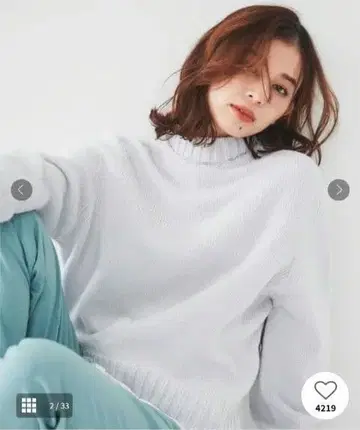 언타이틀 [세탁 가능] 미들 게이지 모크넥 니트