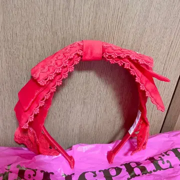 Angelic Pretty 리본 머리띠 빨간색 크림슨