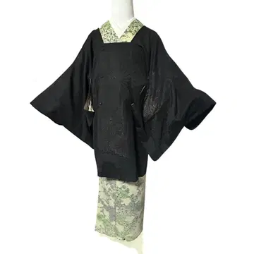 이중 기모노 순수 실크 도효 라메입은 겉옷