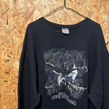 아메카지 구제 의류 맨투맨 애니멀 무늬