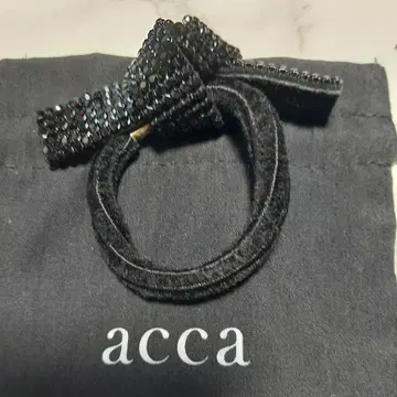 새상품급 acca 아카 블랙 드레스 포니 리본 머리끈