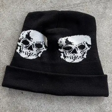 Y2K 스컬 니트 모자 해골 페어리 그런지 00s