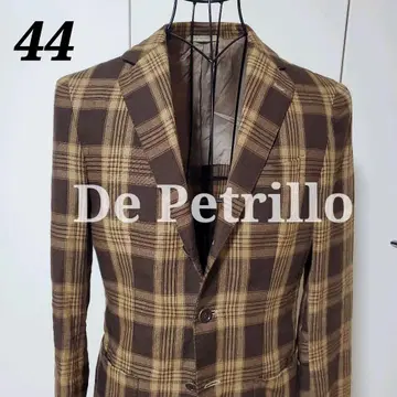 데페트릴로 코튼 린넨 체크 자켓 브라운 44