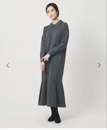 [택 포함 새상품] UNITED ARROWS 니트 페플럼 롱 원피스