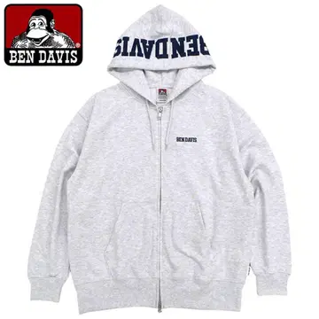 BEN DAVIS 그레이 후드 부착 후드티