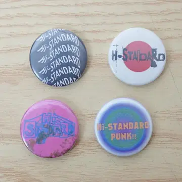 90's 당시 물 하이스타 HI-STANDARD 캔뱃지 4개 세트
