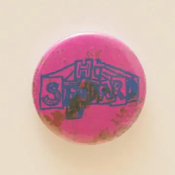 90s 당시 하이스타 HI-STANDARD 캔뱃지 로고 핑크