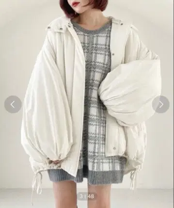 헤더 에어 써멀 스탠드넥 블루종