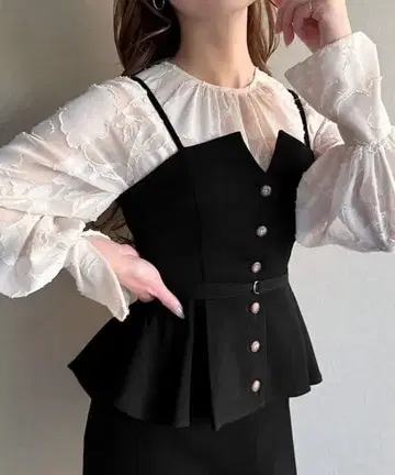 [ JUNOAH ] 페플럼 뷔스티에 + 타이트 스커트 set