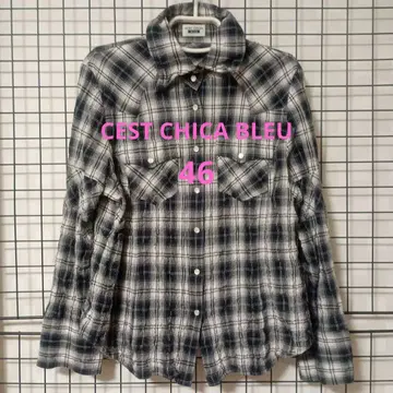CEST CHICA BLEU 46 체크 셔츠