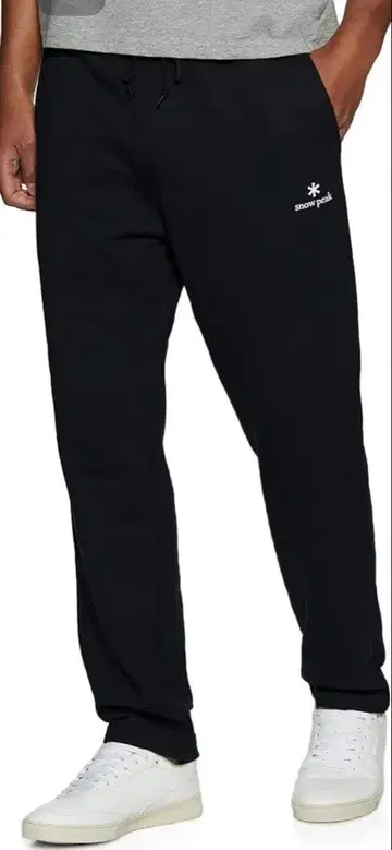스노우피크] 프린트 로고 스웨트 팬츠 블랙 XL