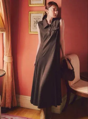 COCO DEAL 머메이드 폴로 컷 원피스 25AW 브라운