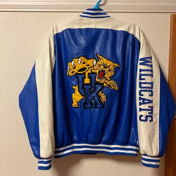 켄터키 와일드캣츠 인조 가죽 바시티 자켓 남성용 M