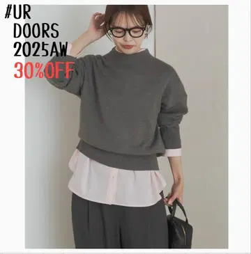 택 포함 미사용 새상품 UR DOORS* [축열] 보틀넥 KNIT 풀오버