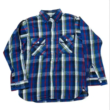 더블 웍스 웨어하우스 체크 무늬 긴팔 플란넬 셔츠 사이즈 36