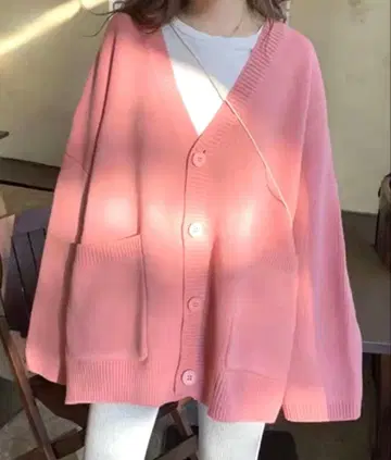 Amulet 포켓 부착 니트 가디건 FREE 사이즈