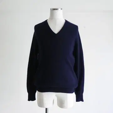 1980s Lyle&Scott 퓨어 캐시미어 V넥 니트 네이비 영국제