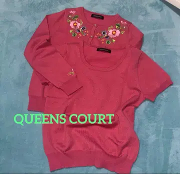 새상품 성숙/러블리 로즈 핑크 자수 앙상블 퀸즈 코트/사이즈 2