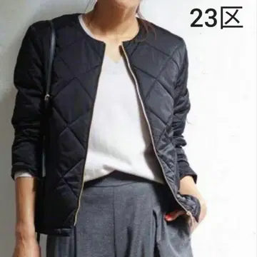 23구 퀼팅 자켓 블랙 코트 이너에