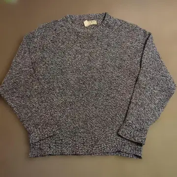 80s 빈티지 LL.BEAN 울 니트 깨소금 블랙 베이스 M