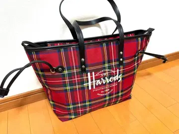 Harrods 타탄 체크 토트백